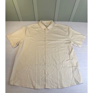 Julian & Mark Mens 3XL Cream Stretch Short Sleeve Button Down Shirt Dress